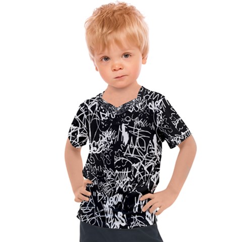 Graffiti Abstract Collage Print Pattern Kids  Sports Tee by dflcprintsclothing