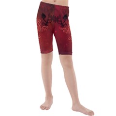Decorative Celtic Knot With Dragon Kids  Mid Length Swim Shorts by FantasyWorld7