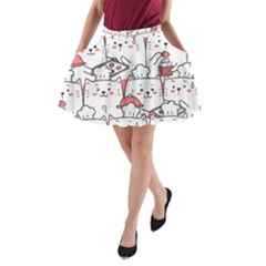 Cute Cat Chef Cooking Seamless Pattern Cartoon A-line Pocket Skirt by Vaneshart