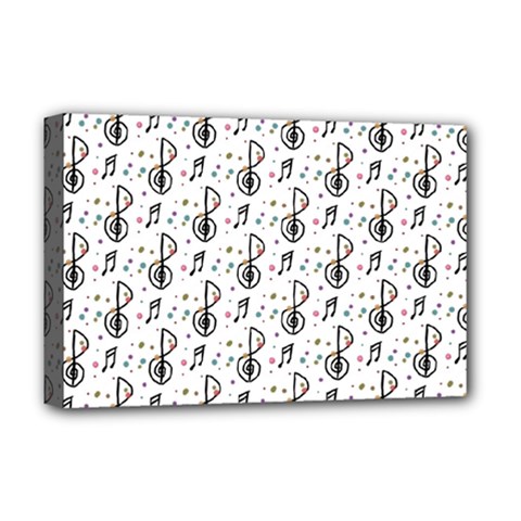 Musical Notes Pattern Deluxe Canvas 18  X 12  (stretched) by Wegoenart