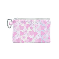 Valentine Background Hearts Bokeh Canvas Cosmetic Bag (small) by Nexatart