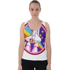 Pink Rainbow Rocket Velvet Tank Top