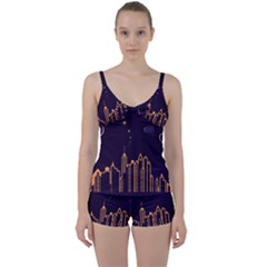 Skyscraper Town Urban Towers Tie Front Two Piece Tankini