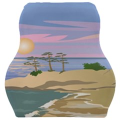 Vacation Island Sunset Sunrise Car Seat Velour Cushion 