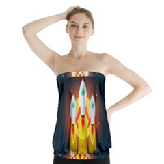 Rocket Take Off Missiles Cosmos Strapless Top