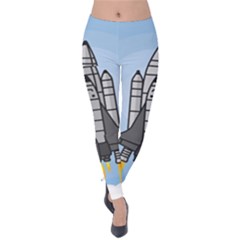 Rocket Shuttle Spaceship Science Velvet Leggings