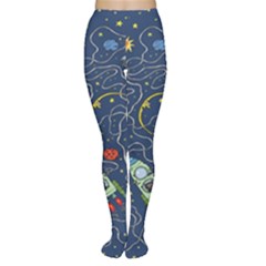 Cat Cosmos Cosmonaut Rocket Tights