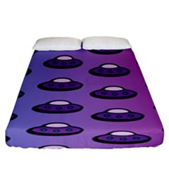 Ufo Alien Pattern Fitted Sheet (king Size) by Wegoenart