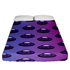 Ufo Alien Pattern Fitted Sheet (california King Size) by Wegoenart