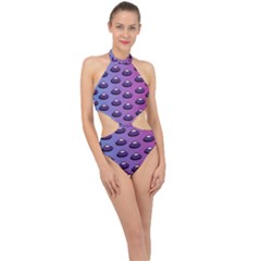 Ufo Alien Pattern Halter Side Cut Swimsuit by Wegoenart