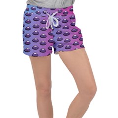 Ufo Alien Pattern Velour Lounge Shorts by Wegoenart