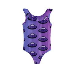 Ufo Alien Pattern Kids  Frill Swimsuit by Wegoenart