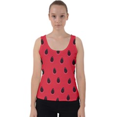 Seamless Watermelon Surface Texture Velvet Tank Top