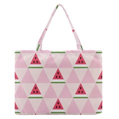 Seamless Pattern Watermelon Slices Geometric Style Zipper Medium Tote Bag by Nexatart