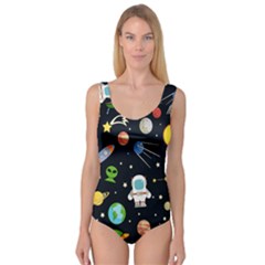 Space Astronomy Decorative Symbols Seamless Pattern Vector Illustration Princess Tank Leotard 