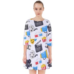 Cinema Icons Pattern Seamless Signs Symbols Collection Icon Smock Dress