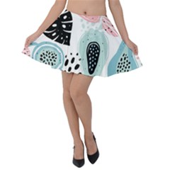 Seamless Pattern With Fruits Velvet Skater Skirt