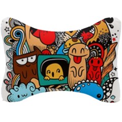Abstract Grunge Urban Pattern With Monster Character Super Drawing Graffiti Style Seat Head Rest Cushion