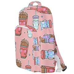 Cute Kawaii Food Seamless Pattern Double Compartment Backpack