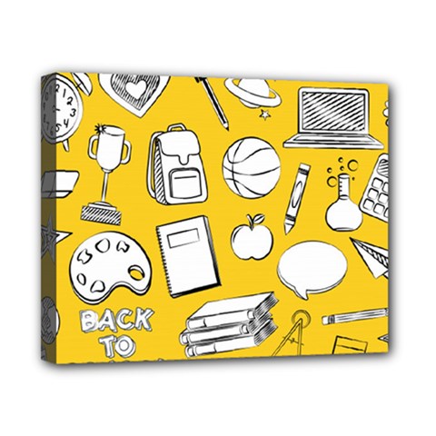 Pattern With Basketball Apple Paint Back School Illustration Canvas 10  X 8  (stretched) by Nexatart