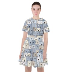 Cute Dog Seamless Pattern Background Sailor Dress by Nexatart