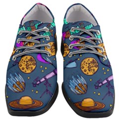 Space Sketch Set Colored Women Heeled Oxford Shoes