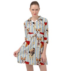 Pattern Dog Mini Skater Shirt Dress