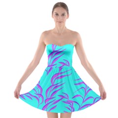 Branches Leaves Colors Summer Strapless Bra Top Dress