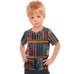 Books Library Bookshelf Bookshop Kids  Sports Tee