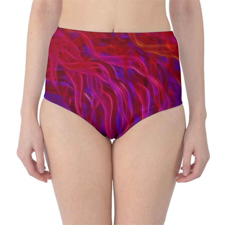 Background Texture Pattern Classic High-Waist Bikini Bottoms