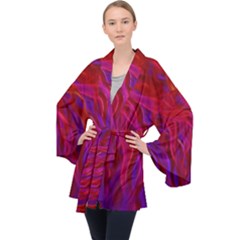 Background Texture Pattern Long Sleeve Velvet Kimono 