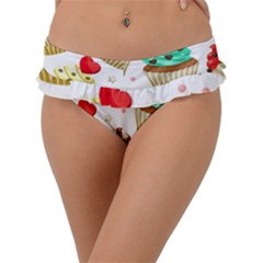 Seamless Pattern Yummy Colored Cupcakes Frill Bikini Bottom