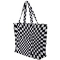 Illusion Checkerboard Black And White Pattern Zip Up Canvas Bag View1