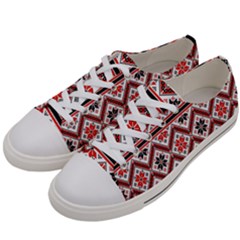 Folklore Ethnic Pattern Background Women s Low Top Canvas Sneakers