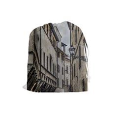 Houses At Historic Center Of Florence, Italy Drawstring Pouch (large) by dflcprintsclothing