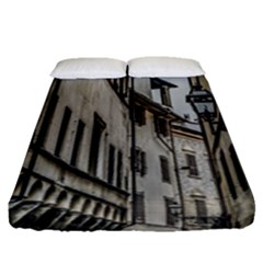 Houses At Historic Center Of Florence, Italy Fitted Sheet (queen Size) by dflcprintsclothing