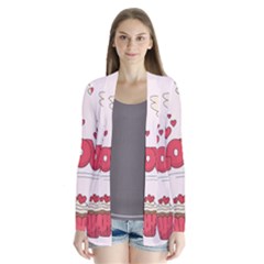 Hand Drawn Valentines Day Element Collection Drape Collar Cardigan by Vaneshart