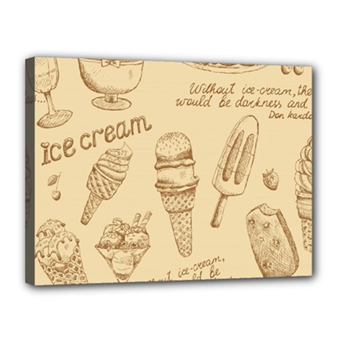 Ice Cream Vintage Pattern Canvas 16  X 12  (stretched) by Vaneshart