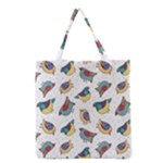 Seamless Pattern With Hand Drawn Bird Black Grocery Tote Bag