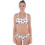 Seamless Pattern With Hand Drawn Bird Black Cross Back Hipster Bikini Set