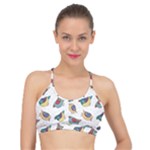 Seamless Pattern With Hand Drawn Bird Black Basic Training Sports Bra