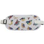 Seamless Pattern With Hand Drawn Bird Black Rounded Waist Pouch