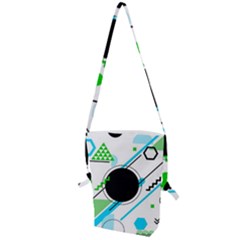 Geometric Shapes Background Folding Shoulder Bag by Vaneshart