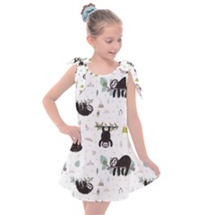 Cute Sloths Kids  Tie Up Tunic Dress by Sobalvarro