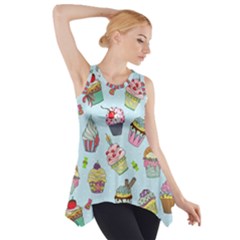 Cupcake Doodle Pattern Side Drop Tank Tunic by Sobalvarro