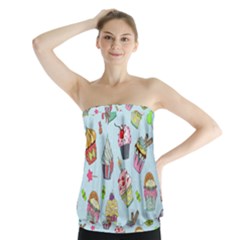 Cupcake Doodle Pattern Strapless Top by Sobalvarro