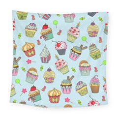 Cupcake Doodle Pattern Square Tapestry (large) by Sobalvarro
