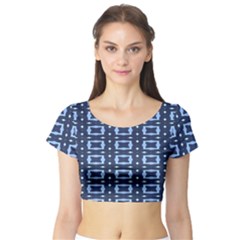 Digital Boxes Short Sleeve Crop Top by Sparkle