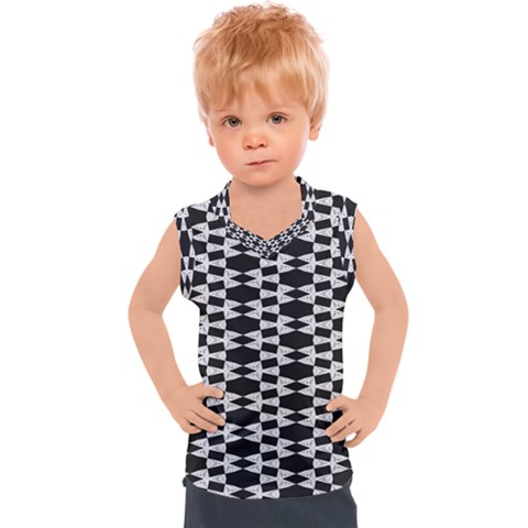 Black And White Triangles Kids  Sport Tank Top by Sparkle