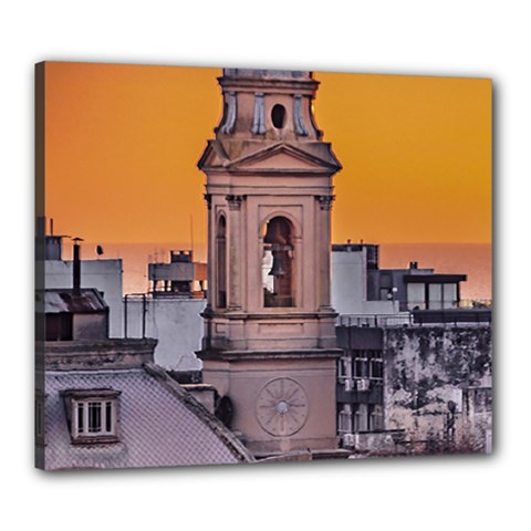 Ciudad Vieja Neighborhood Aerial View, Montevideo   Uruguay Canvas 24  X 20  (stretched) by dflcprintsclothing